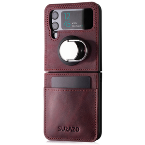 Genuine leather Back case Flex Mode - Burgundy - TPU Black