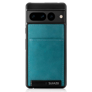 Genuine leather Back case with stand - Turquoise - TPU Black