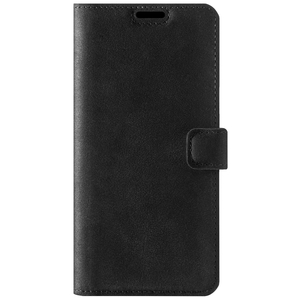 Genuine leather Book Case MagSafe - Nubuck Black - Transparent TPU