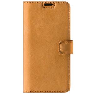 Genuine leather Kickstand Premium RFID - Nubuck Camel - TPU Black