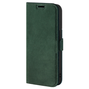 Genuine leather Kickstand Premium RFID - Nubuck Dark Green - TPU Black