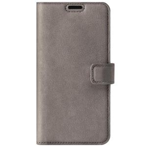 Genuine leather Kickstand Premium RFID - Nubuck Gray - TPU Black