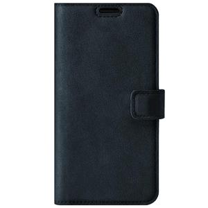 Genuine leather Kickstand Premium RFID - Nubuck Navy Blue - TPU Black