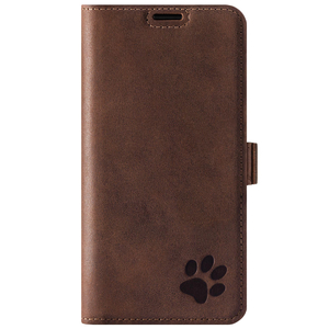 Genuine leather Kickstand Premium RFID - Nut Brown - Paw - TPU Black