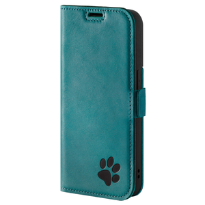 Genuine leather Kickstand Premium RFID - Turquoise - TPU Black