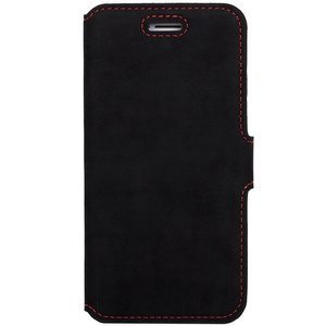 Genuine leather Slim cover - Nubuk Black F1 - Transparent TPU