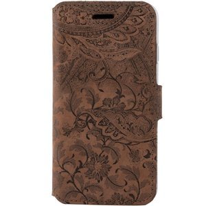 Genuine leather Slim cover - Ornament Brown - Transparent TPU