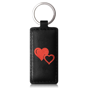 Keychain - Costa Black - Red Hearts