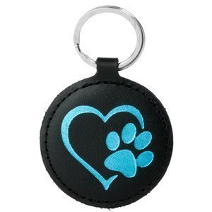 Keychain - Costa Black - Turquoise Paw in the Heart