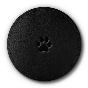 Leather coaster for a cup - Costa Black - Paw