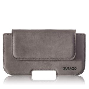 Natural leather Belt Case - Nubuck Gray
