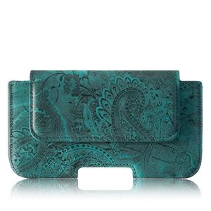 Natural leather Belt Case - Ornament Turquoise