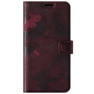 RFID Wallet case - Military Camouflage Burgundy - TPU Black