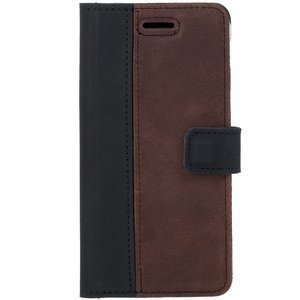 Wallet case Duo - Nubuck Black and Nut - Transparent TPU