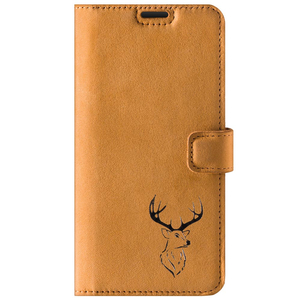 Wallet case - Nubuck Camel - Deer - Transparent TPU