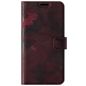 RFID Wallet case - Military Camouflage Burgundy - Transparent TPU