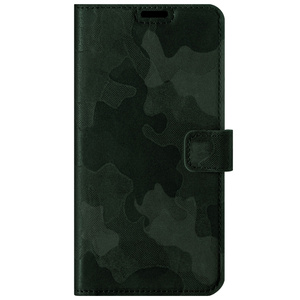 Genuine leather Kickstand Prestige RFID - Military Camouflage Dark Green - TPU Black