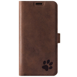 Genuine leather Kickstand Premium RFID - Nut Brown - Paw - TPU Black