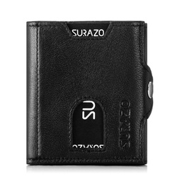 Natural leather wallet - Black Premium