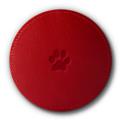 Leather coaster for a cup - Costa Red - Paw