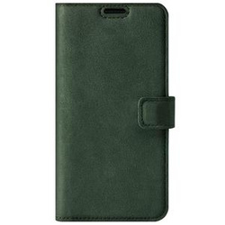 Genuine leather Kickstand Premium RFID - Nubuck Dark Green - TPU Black