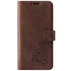 Wallet case - Nut Brown - Lion - Transparent TPU