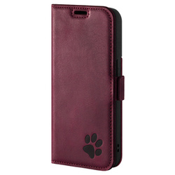 Genuine leather Kickstand Premium RFID - Burgundy - TPU Black