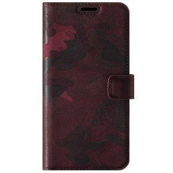 RFID Wallet case - Military Camouflage Burgundy - TPU Black