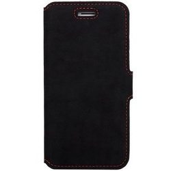 Genuine leather Slim cover - Nubuk Black F1 - Transparent TPU