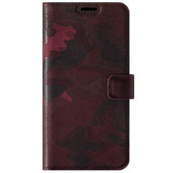 RFID Wallet case - Military Camouflage Burgundy - Transparent TPU