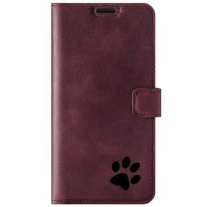 RFID Wallet case - Burgundy - Paw black - TPU Black