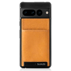 Genuine leather Back case with stand - Nubuck Camel - TPU Black