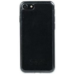 Genuine leather Back case - Costa Black - Transparent TPU