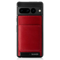 Genuine leather Back case with stand - Costa Red - TPU Black