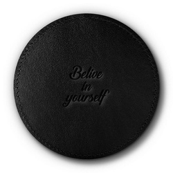 Leather coaster for a cup - Costa Black - Believe in Yourself