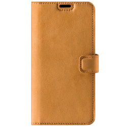 Genuine leather Kickstand Prestige RFID - Nubuck Camel - TPU Black