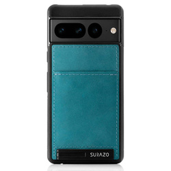 Genuine leather Back case with stand - Turquoise - TPU Black