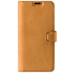 Genuine leather Kickstand Premium RFID - Nubuck Camel - TPU Black