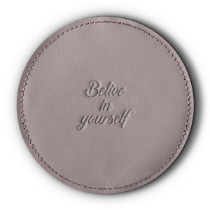 Leather coaster for a cup - Costa Gray - Believe in yourself