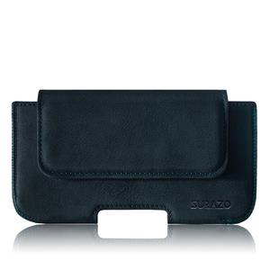 Natural leather Belt Case - Nubuck Navy Blue