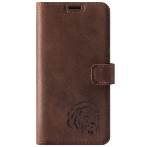 Wallet case - Nut Brown - Lion - Transparent TPU