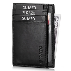 Small leather card case - Black