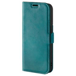 Genuine leather Kickstand Premium RFID - Turquoise - TPU Black