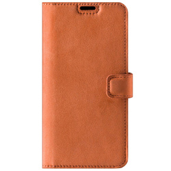 Wallet case - Nubuck Dark Orange - Transparent TPU